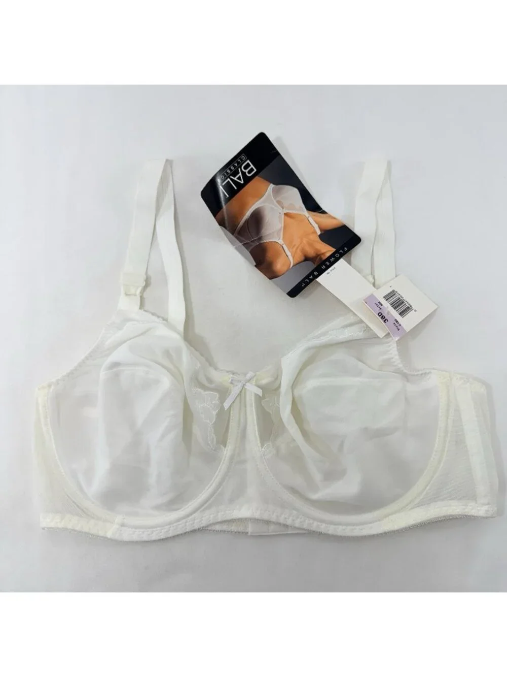 Flower Bali Classics Full Figure Lift Bra Size 38D Underwired Wired See Through